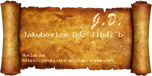 Jakubovics Délibáb névjegykártya